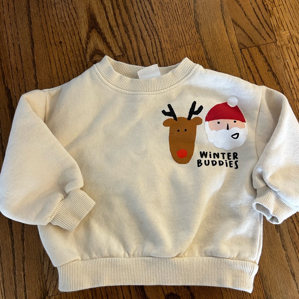 Zara winter buddies sweatshirt 12-18m